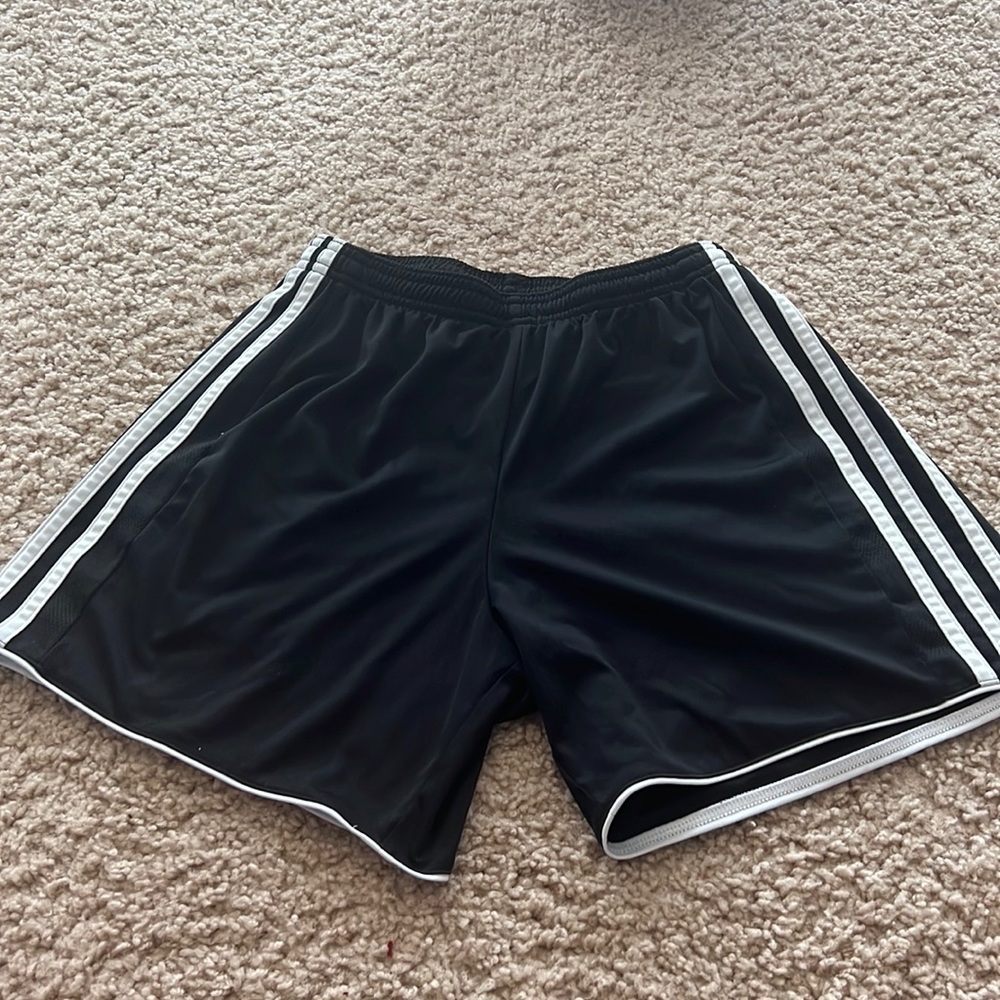 girls adidas black basketball shorts adjustable tie on inside